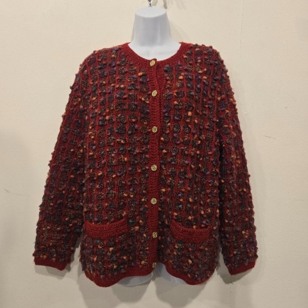 Peruvian Conneciton Buttonup Buttondown Sweater 100% Merino Wool Size Medium